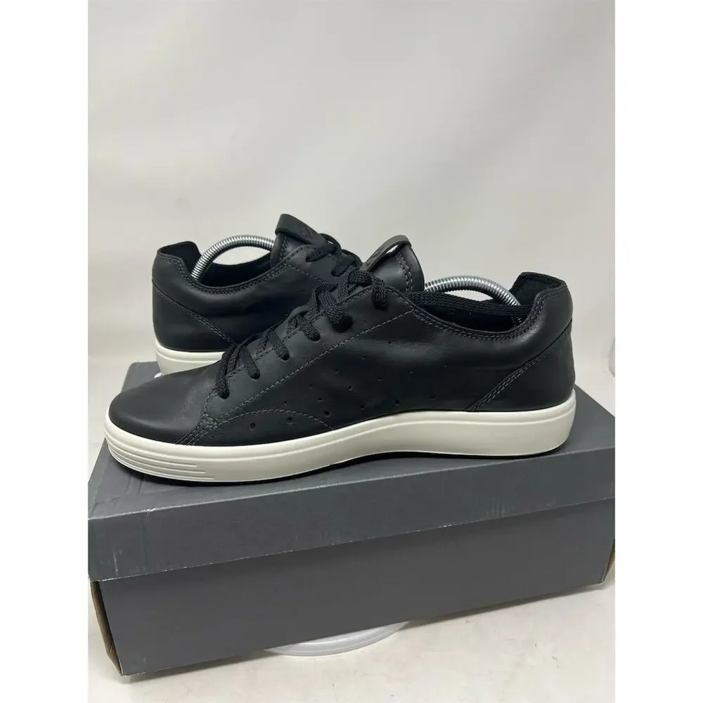 ECCO Men's Soft 7 Cloud Black Leather Sneakers Size 10 Casua - Picture 11 of 12